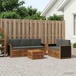 vidaXL Ensemble de canapés d'extérieur 6 pc Naturel et Anthracite