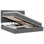vidaXL Lit avec rangement et matelas Gris foncé 160 x 200 cm tissu