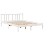 vidaXL Cadre de lit avec tête de lit blanc 150x200 cm bois pin massif