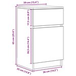 vidaXL Tables de chevet 2 Pièces blanc 39x35x65 cm bois d’ingénierie