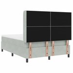 Lit à ressort vidaXL avec matelas gris clair 140x200 cm en velours