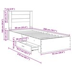 vidaXL Cadre de lit Gris béton 90 x 200 cm Bois d'ingénierie