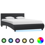 vidaXL Cadre de lit avec LED sans matelas noir 120x200 cm