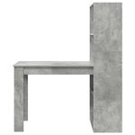 vidaXL Bureau Gris béton 122 x 67 x 145 cm Bois d'ingénierie