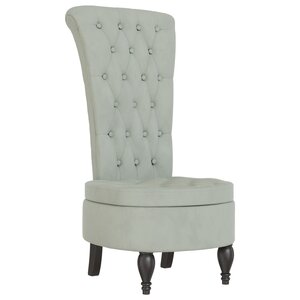 vidaXL Chaise à dossier haut gris clair velours conception de bouton