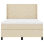 vidaXL Lit à ressorts avec matelas Crème 160 x 200 cm tissu
