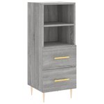 vidaXL Buffet haut Sonoma gris 34 5x34x180 cm Bois d'ingénierie