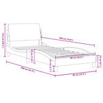 vidaXL Cadre de lit avec tête de lit sans matelas taupe 90x190cm tissu