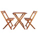 vidaXL Mobilier de bistro pliable 3 Pièces Bois d'acacia solide