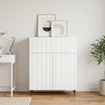 vidaXL Buffet Blanc brillant 66 x 34 5 x 92 cm Bois d'ingénierie