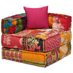 vidaXL Pouf modulaire à 4 places Patchwork Tissu