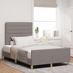 Lit vidaXL taupe 120x200 cm en tissu
