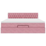VidaXL Cadre de lit ottoman avec matelas rose 160x200 cm velours
