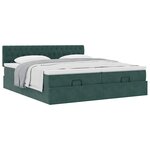 vidaXL Cadre de lit ottoman avec matelas vert foncé 200x200 cm velours