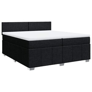 vidaXL Sommier à lattes de lit avec matelas Noir 200x200 cm Tissu
