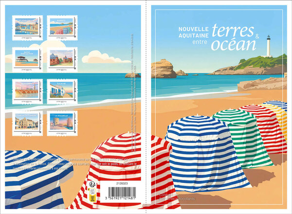 Collector 8 timbres - Nouvelle Aquitaine entre terres & océan - Lettre Verte
