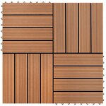 vidaXL Carreau de terrasse 22 Pièces 30 x 30 cm 2 m² WPC Marron