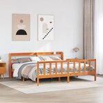 vidaXL Cadre de lit et tête de lit sans matelas cire marron 200x200 cm
