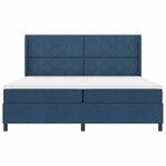 vidaXL Lit à ressorts avec matelas Bleu 200 x 200 cm tissu