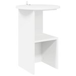 vidaXL Table d'appoint Blanc Ø 39 5 x 55 cm Bois d'ingénierie