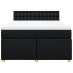 vidaXL Sommier à lattes de lit avec matelas Noir 140x190 cm Tissu