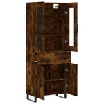 vidaXL Buffet haut Chêne fumé 69 5x34x180 cm Bois d'ingénierie