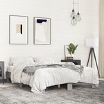 vidaXL Cadre de lit sonoma gris 150x200 cm bois d'ingénierie et métal