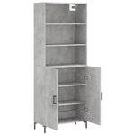 vidaXL Buffet haut Gris béton 69 5x34x180 cm Bois d'ingénierie