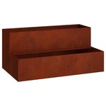 vidaXL Cache-pot de jardin Rouillé 100 x 60 x 45 cm Acier patiné