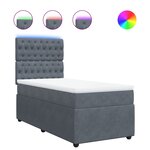 vidaXL Sommier à lattes de lit et matelas Gris foncé 90x200 cm Velours