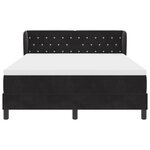 Lit Box Spring vidaXL avec Matelas Noir 140x200 cm Velours