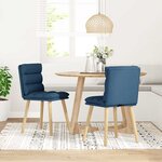 vidaXL Chaises à manger lot de 2 bleu tissu