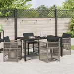vidaXL Ensemble de salle à manger pour jardin 5 Pièces Gris Poly rotin