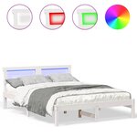 vidaXL Cadre de lit Blanc 135 x 190 cm Bois massif en pin