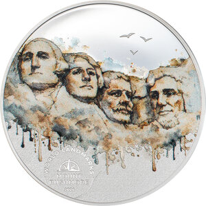 Monnaie MOUNT RUSHMORE World Landmarks 1/2 Oz Argent 2$ Cook Islands 2026 (PRÉCOMMANDE)
