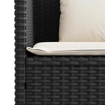 vidaXL Banc de jardin avec coussins noir résine tressée