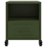 vidaXL Tables de chevet 2 Pièces vert olive 36x39x43 5 cm acier
