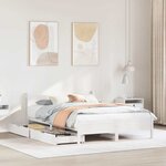 vidaXL Cadre de lit sans matelas blanc 150x200 cm bois de pin massif