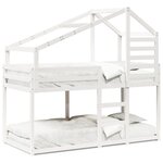 vidaXL Lit superposé sans matelas blanc 90x200 cm bois de pin massif