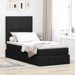 vidaXL Lit avec rangement et matelas Noir 90 x 190 cm Polyester