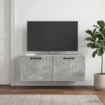 vidaXL Meuble TV mural Gris béton 78 5 x 31 x 30 cm Bois d'ingénierie