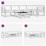 vidaXL Ensemble de canapés d'extérieur 6 pc Blanc et gris clair
