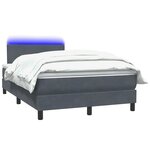 vidaXL Sommier à lattes de lit et matelas et LED gris foncé 120x210cm velours