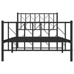 vidaXL Cadre de lit métal sans matelas avec pied de lit noir 100x190cm