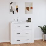 vidaXL Buffet Blanc 80x33x70 cm Bois d'ingénierie