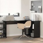 vidaXL Bureau Chêne noir 142 x 102 x 73 cm Bois d'ingénierie