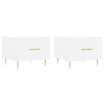 vidaXL Tables basses 2 Pièces blanc 50x50x40 cm bois d'ingénierie