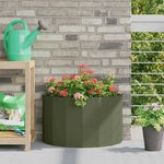 vidaXL Jardinière Vert olive 60 x 30 x 35 cm Acier