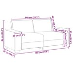 Canapé Loveseat vidaXL Cappuccino 140 cm en simili cuir