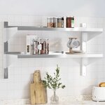 vidaXL Étagère murale à 2 niveaux 100x40x60cm argenté acier inoxydable